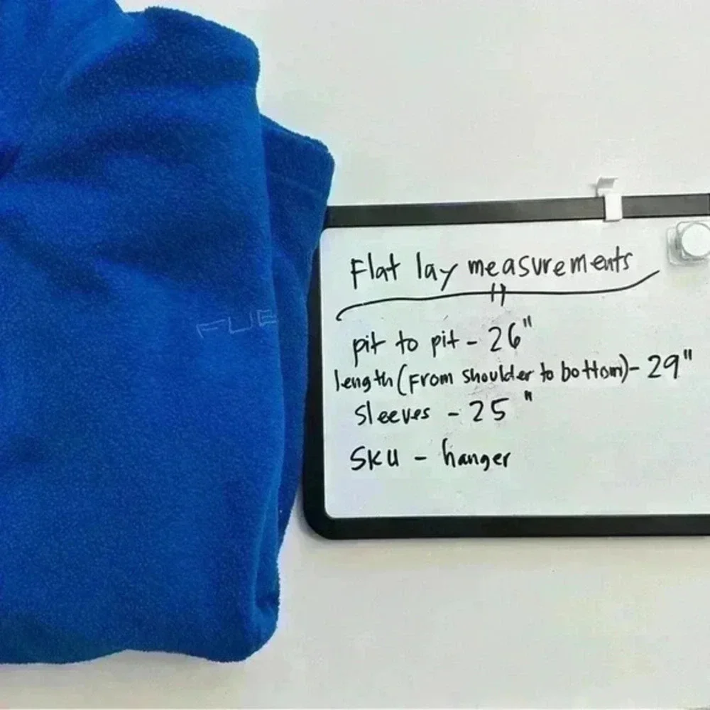 Fubu Men's Fleece Sweater Sweatshirt Size XL‎ 1/4 Zip Pullover Blue